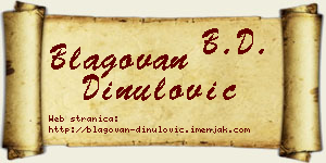 Blagovan Dinulović vizit kartica
